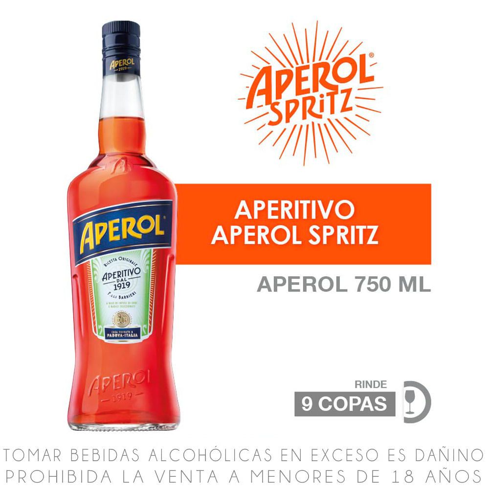 Aperitivo Aperol Botella 750 ml - spidregpe